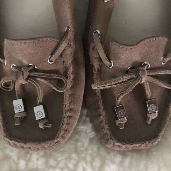 Michael Kors Leather Suede Loafers Tan Size 6 - Picture 2 of 4